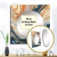thumbnail image 3 of Designart "Aqua Symphony Teal Orange Expression" Abstract Square Mirror Wall Decor Transitional - Large Teal Square Bathroom Mirror - Square Printed Wall Mirror Art, 3 of 5