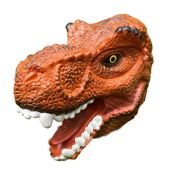 Becaristey Halloween Party Latex Cosplay Realistic Dino Wearing For Halloween Halloween Dinosaur Realistic Mask Cosplay Mask orange