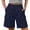v#51Navy72, variant on Rggeeun Women Shorts Solid Color Elastic High Waist Buttons Cargo Knee-Length Loose Fit Soft Breathable With Pockets For Summer Play Sports Kawaii Hot Pants,Navy,S