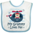 thumbnail image 3 of Inktastic Grammy Loves Me Grandson Bear Boys Baby Bib, 3 of 4