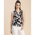 thumbnail image 3 of Moomaya Sleeveless Cowl Neck Printed Satin Top - Women's Elegant Satin Top, 3 of 9