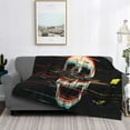 thumbnail image 2 of Balery Glitch Screaming Skull Manta de Franela con Dibujo, Lujo Ultra Suave y Cálido, Antipelusa y Resistente a las Arrugas para Cama, Sofá, Camping -60"x50", 2 of 6