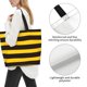 thumbnail image 3 of Balery Bee Stripe Bolsa Tote Estilo Estético con Cremalleras, Bolsa de Hombro, Bolsa de Compras Grande y Plegable, 3 of 8