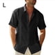 thumbnail image 5 of Minnieouse Camisa con botones para hombre, para viajar, senderismo, verano, fiesta en la piscina, caminar en la playa, Tops ajustados, ropa de Camisetas Negro L, 5 of 5