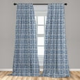 thumbnail image 5 of Ambesonne Ethnic Curtains, Striped Hippie Tile, Pair of 28"x84", Navy Blue and Cream, 5 of 5