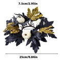 thumbnail image 3 of Matoen Candle Rings, Halloween Black Candle Rings Wreath for Pillar Candle Holder, Maple Leaf Small Wreaths for Fall Thanksgiving Home Table Centerpieces, Door, Wall, Window Decorations, 3 of 6