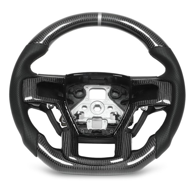 Conjunto de volante, volante de fibra de carbono, volante de automóvil, volante de cuero perforado, elegante y moderno