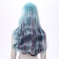 thumbnail image 6 of Doomiva Women Rainbow Ombre Wigs Long Wavy Wig Gradient Long Curly Heat Resistant Synthetic Hair Wig Blue&Purple One Size, 6 of 8