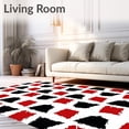 thumbnail image 2 of ODIKA 2'x3' Machine Washable Non-Slip Area Rug, Nordic Crisscross Winter Lumberjack Mountain Seasonal High Traffic Rug with Pad, Black, 610452, 2 of 8