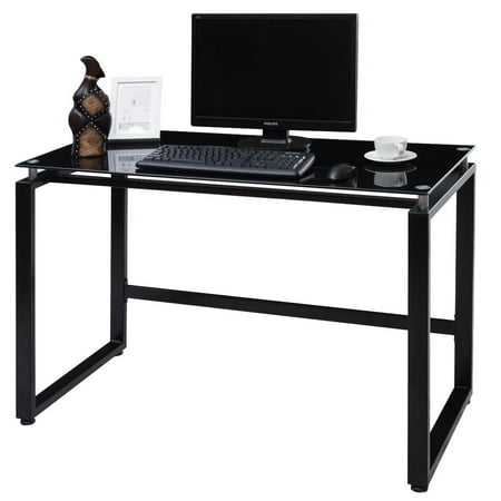 Gymax Computer Desk Glass Top Metal Frame Pc Laptop Table Study Gymax Computer Desk Glass Top Metal Frame Pc Laptop Table Study Writing Workstation