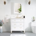 thumbnail image 5 of ANGELES HOME 36" Bathroom Vanity with 24" Wall Mounted Mirror Cabinet, Wooden Bathroom Vanity with Sink Set, Freestanding Bathroom Furniture for Home Decor and Storage Organization, White, 5 of 7