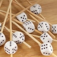 thumbnail image 2 of BambooMN Party Dice Toppers for Appetizers Cocktails Burgers Bamboo Skewer Picks - 3.9" (10cm) - White - 100 Pieces, 2 of 5