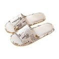 thumbnail image 2 of Shldybc Summer House Slippers for Women Open Toe Women's Slippers Round Head Printing Cotton and Linen Slippers Breathable Indoor, Linen Slippers on Clearance, 2 of 3