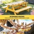 thumbnail image 6 of Yellow Sunflowers Table Cloths for 5 Foot Rectangle Tables, Summer Floral Elegant Pastoral Botanical Patio Waterproof Elastic Fitted Tablecloths, Washable Rectangular Table Cover for Camping, 6 of 8
