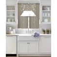 thumbnail image 3 of Japanese Swag Kitchen Curtains Sets for Windows 24 Inch Length, Grey Simple Traditional Flowers Leaves Pattern Short Window Curtain Panels Swags Valances and Tiers 3 Piece Set for Cafe/Dining Room, 3 of 5