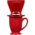 Melitta® PourOver™ Brewer Single Cup Coffee Maker with Coffee Mug, Red