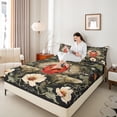 thumbnail image 4 of Castle Fairy Red Ladybird Moth Queen Sheet Sets,Vintage Flower Daisy Bed Set, 4 of 7