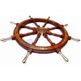 thumbnail image 2 of Nagina International Wood Hand Crafted Anchor Brass Accent Ship Wheel | Maritime Gift Decor (36 Inches), 2 of 6