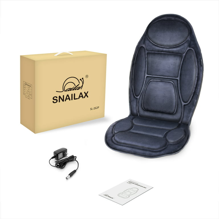 Snailax Vibration Massage Seat Cushion, Back Massager with Heat, Motors  Massage Pad, Gifts