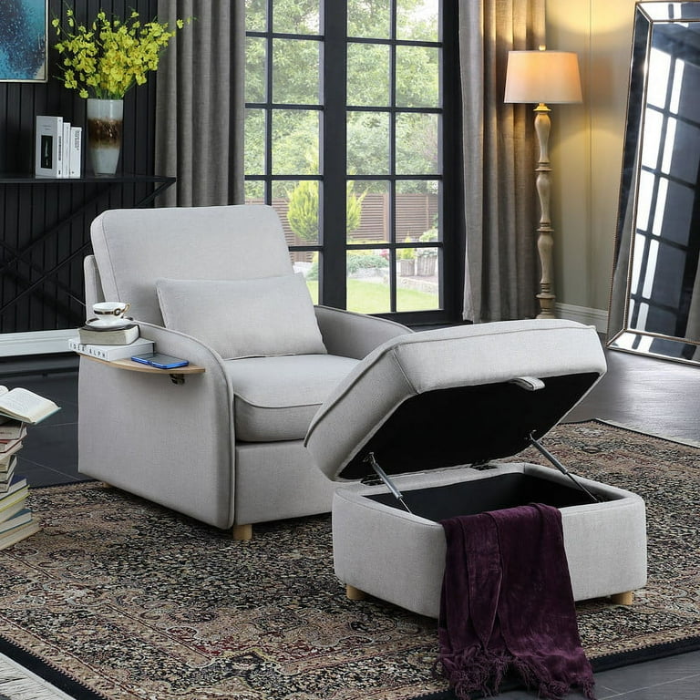 Small lounge chair with ottoman sales