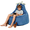Dark Blue, variant on Simple Deluxe 2 ft Kids Bean Bag Chair, Faux Rabbit Fur Round Sofa with Handle and Washable Cover, Rose