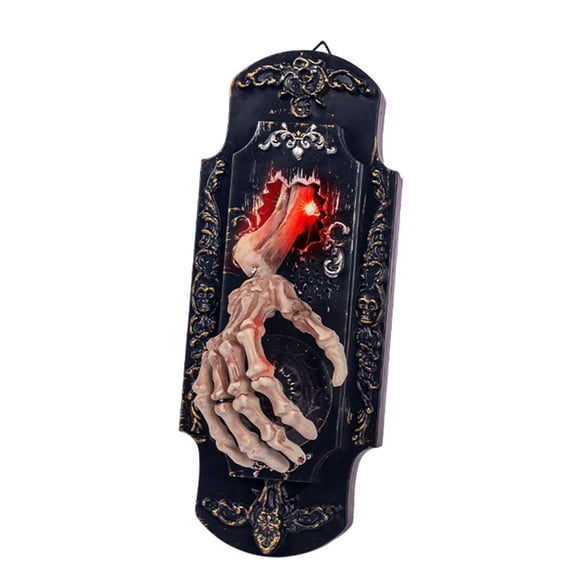 Timbre con pulverizador para Halloween, timbre con detección de sonido, luminoso, espeluznante, novedad para puerta, vacaciones, Carnaval, adornos