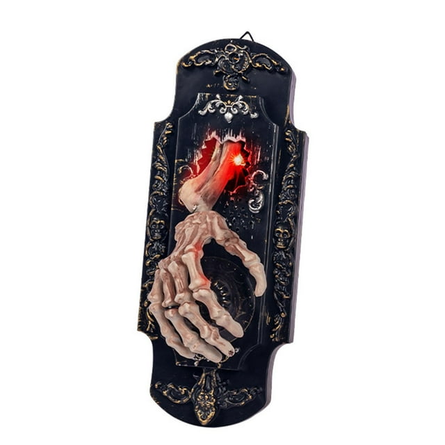 Timbre con pulverizador para Halloween, multifunción, regalo de cumpleaños, espeluznante creativo para puertas, decoración de fiesta al aire libre de Macarena Campana de puerta de Halloween