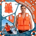 thumbnail image 2 of Square Emergency Rescue Life Jacket, Buoyancy Vest for Disaster Relief and Reservoir Fishing, High Visibility Safety Gear for Swimming(Saffron, M), 2 of 6