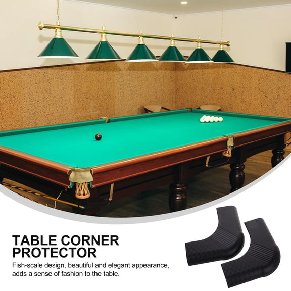 NICEXMAS 2-Pack Black Nylon Corner Guards for Pool Table, Protective Covers with Easy Installation, Billiard Table Accessories