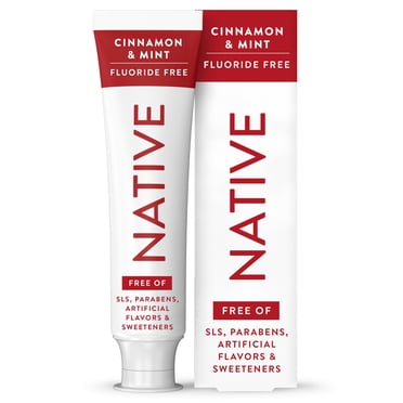 Native Fluoride Free Toothpaste, Cinnamon & Mint Flavor, 4.1 oz, for Adults & Kids 2 