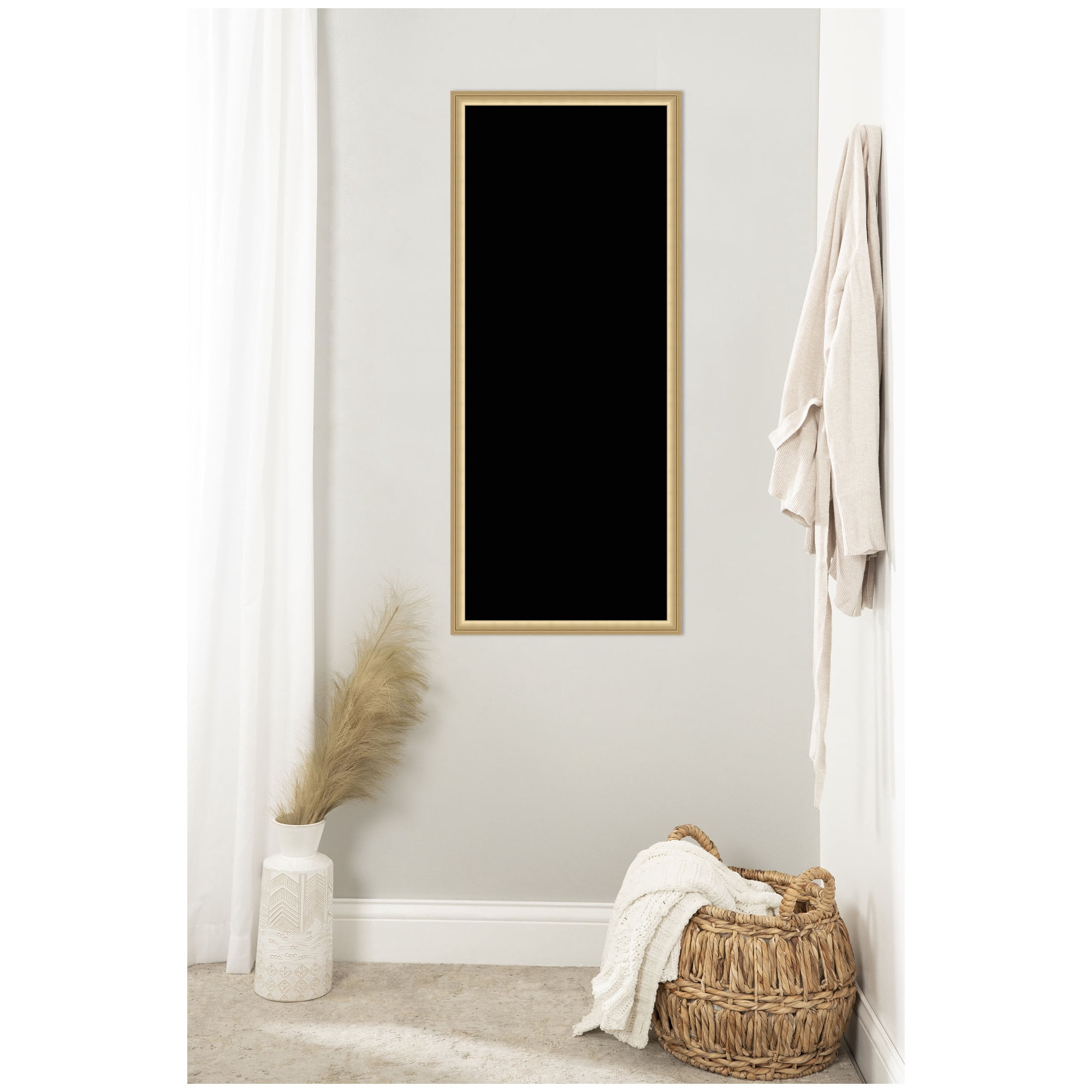 Kate and Laurel Framed Fabric Pinboard 18 x 42,  Printed Linen Classic Bulletin Board for Use as a Vision Board or Wall Organization, Florence Gold Frame