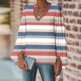 thumbnail image 2 of Blusa informal con cuello en V y manga larga abullonada estampada para mujer Fridja  czfsfas4772, 2 of 8