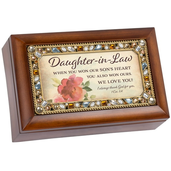 Dil When You Won Our Sons Heart Wood Grain 7 X 4 Mdf Wood Musical Box Plays Tune Amazing Grace