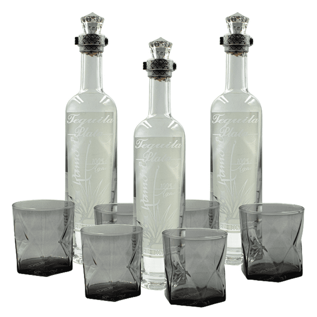 Pack De 3 Tequila Don Ramon Plata Punta Diamante 750Ml Con Vaso