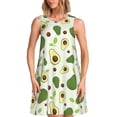 thumbnail image 1 of Fotbe Green Avocado Vestido de Verano sin Mangas para Mujer – Vestido Midi Línea A, Estilo Camiseta Floral, Vestido Playero Casual y Fluido, 1 of 7