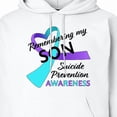 thumbnail image 3 of Inktastic Remembering My Son Suicide Prevention Awareness Adult Hoodie Sweatshirt, 3 of 4