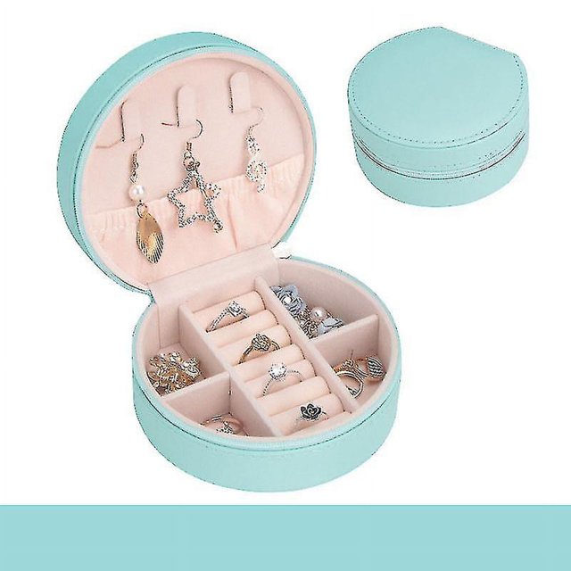 Pequeño joyero de viaje de piel sintética, organizador de exhibición, estuche de almacenamiento para anillos, pendientes, collar, joyero pequeño para viajes, mini organizador de joyas