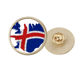 thumbnail image 1 of Broche de oro metálico circular Mapa bandera de Islandia Unbranded, 1 of 3