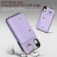 thumbnail image 6 of ShellTech for iPhone XR Case with Card Holder and Strap - Zipper Pocket,Crossbody Lanyard Strap,Credit Card Holder,Stand Ring,Cute Phone Wallet Case for Women,Purple, 6 of 10