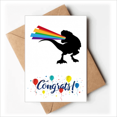 thumbnail image 1 of Rainbow Fountain Dinosaur Back Wedding Cards Congratulations Greeting Envelopes, 1 of 3