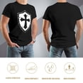 thumbnail image 5 of Knights Templar Trendy Men's Cotton Short Sleeve HD Print Tee for Casual T-Shirt Crew Neck Top Black 2XL, 5 of 7