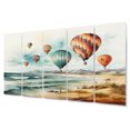 thumbnail image 2 of Designart "Coastal Flight Balloon Perspective I" Transportation Metal Wall Art Set, 2 of 5
