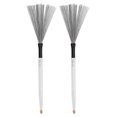 thumbnail image 1 of Drum Brush, Maple Rubber Steel Wire Instrument Brush 2PCS Compact  For Drummer, 1 of 7