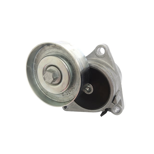 tensor de accesorios sentra 2002 al 2012 nissan l4 2.5l k-nadian nuevo, tensor de correa con polea lisa metálica en vista 3/4; cuerpo con tres sujeciones, diámetro externo de polea 82 mm, ancho/diámetro de ranura 30 mm, rotación antihoraria, cantidad 1 pieza. También suele usarse como repuesto de tensión en mantenimientos preventivos de motor.