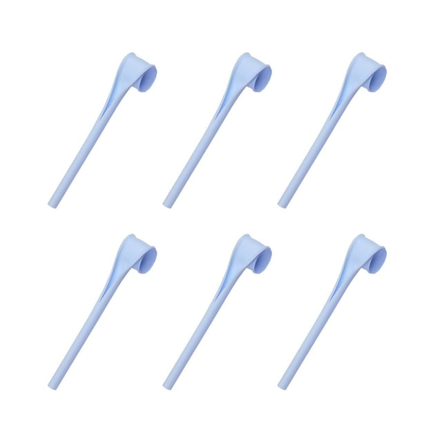 Naiovety Paquete de 6 pajitas de silicona, botellas reutilizables para beber, bolsillo portátil a presión, suministros de cocina para viajes y Mostrada Azul