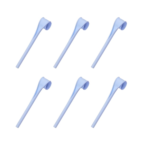 Bearachild 6 pajitas de silicona reutilizables desmontables, tazas para beber suaves, botellas, pajita a presión, bolsillo, Festival, hogar, Bar, Mostrada Azul