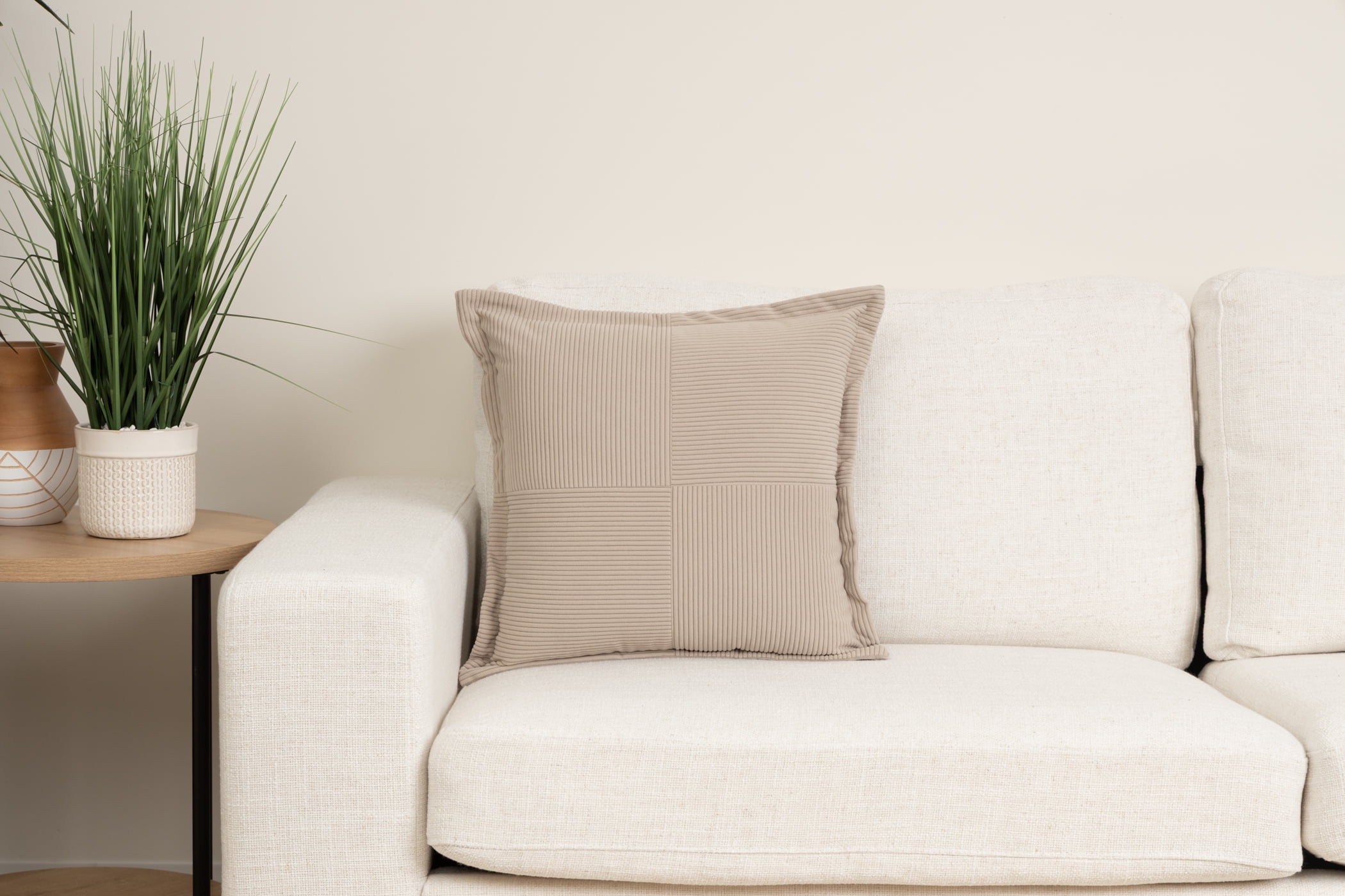 Mainstays Washed Stone Corduroy Velvet Decorative Pillow 18x18