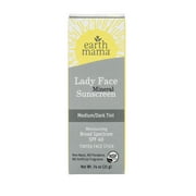 Earth Mama Lady Face Mineral Sunscreen Medium/Dark Tinted Face Stick
