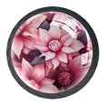 4 Packs Petals Flowers Black Drawer Knobs 35mm Kitchen Knobs