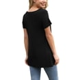 thumbnail image 4 of Anygrew Womens Summer Short Sleeve Tunic Tops Loose Fit Casual Blouses, 4 of 8